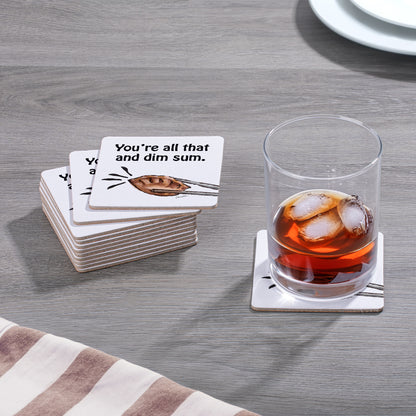 Thirstystone All That 12-Pack Cork Back Paper Bar Coasters Made in The USA Humourous Quotes Attractive Designs