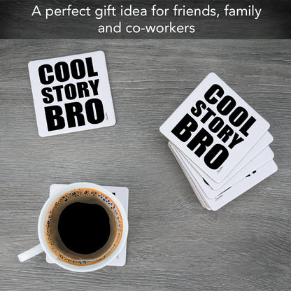 Thirstystone Cool Story 12-Pack Cork Back Paper Bar Coasters Made in The USA Humourous Quotes Attractive Designs