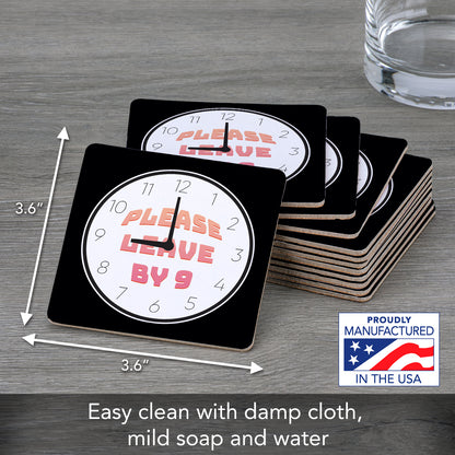 Thirstystone Leave by 12-Pack Cork Back Paper Bar Coasters Made in The USA Humourous Quotes Attractive Designs