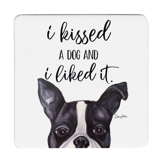 Thirstystone Kissed A Dog 12-Pack Cork Back Paper Bar Coasters Made in The USA Humourous Quotes Attractive Designs
