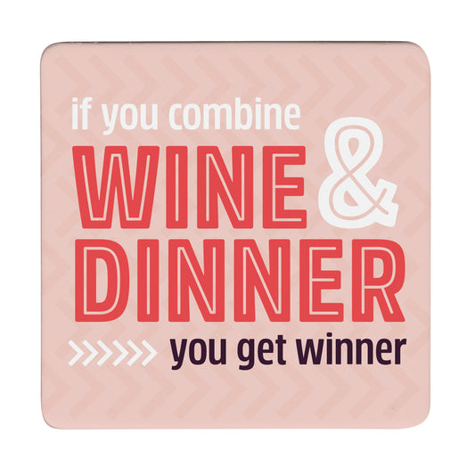 Thirstystone Wine & Dinner 12-Pack Cork Back Paper Bar Coasters Made in The USA Humourous Quotes Attractive Designs