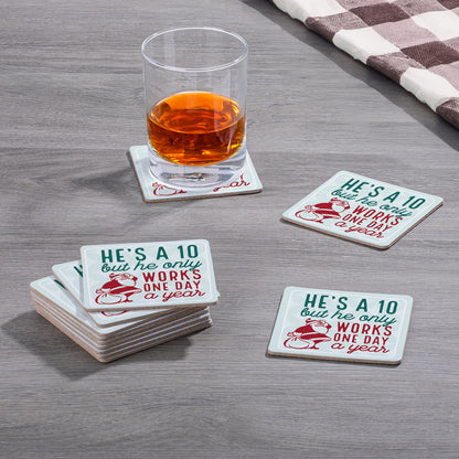 Thirstystone One Day A Year 12-Pack Cork Back Paper Bar Coasters Made in The USA Humourous Quotes Attractive Designs