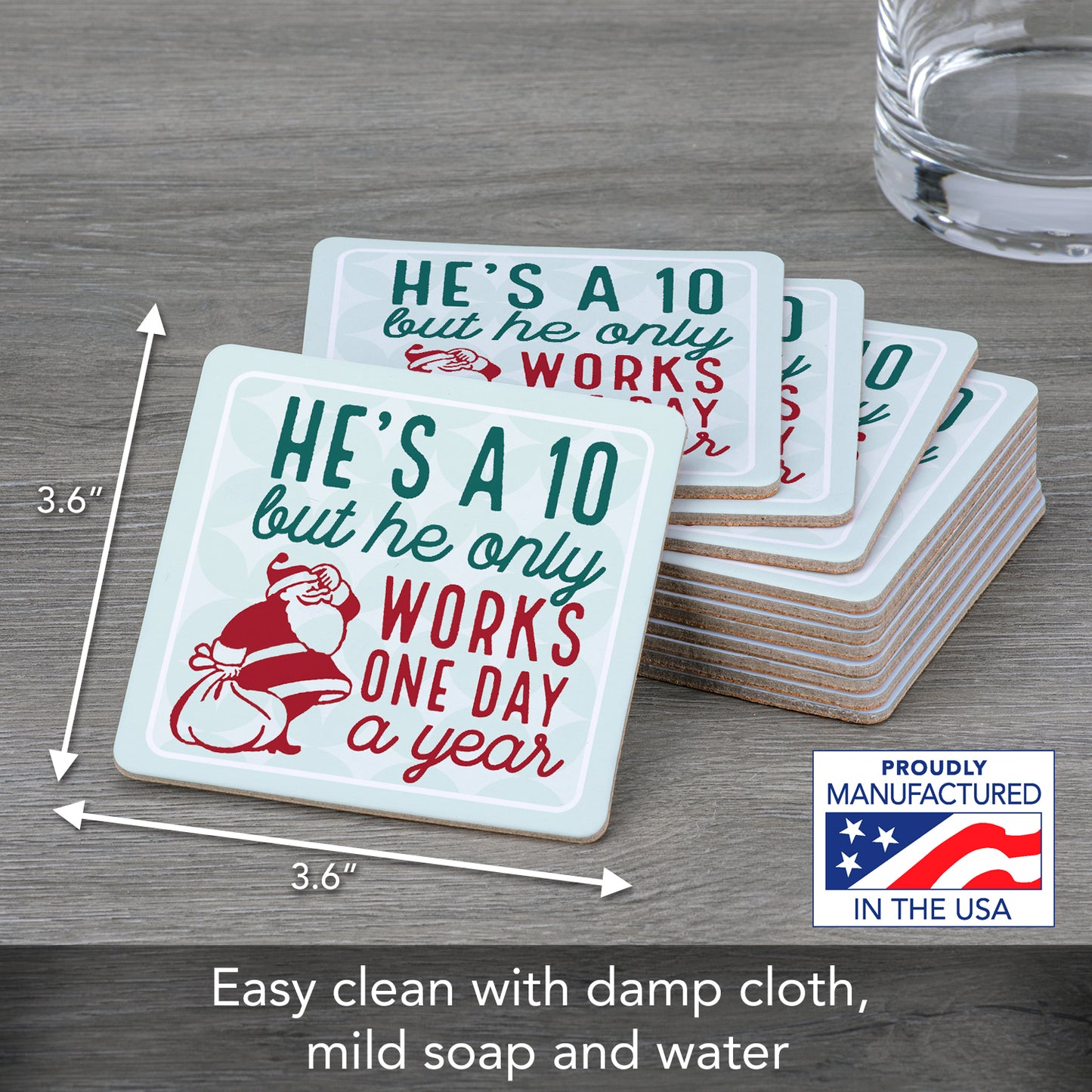 Thirstystone One Day A Year 12-Pack Cork Back Paper Bar Coasters Made in The USA Humourous Quotes Attractive Designs