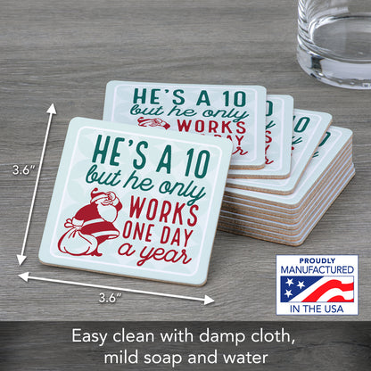 Thirstystone One Day A Year 12-Pack Cork Back Paper Bar Coasters Made in The USA Humourous Quotes Attractive Designs