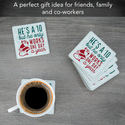 Thirstystone One Day A Year 12-Pack Cork Back Paper Bar Coasters Made in The USA Humourous Quotes Attractive Designs