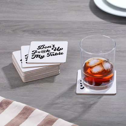 Thirstystone My Table 12-Pack Cork Back Paper Bar Coasters Made in The USA Humourous Quotes Attractive Designs