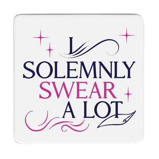 Thirstystone Solemnly Swear 12-Pack Cork Back Paper Bar Coasters Made in The USA Humourous Quotes Attractive Designs