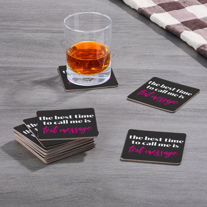 Thirstystone Text Me 12-Pack Cork Back Paper Bar Coasters Made in The USA Humourous Quotes Attractive Designs
