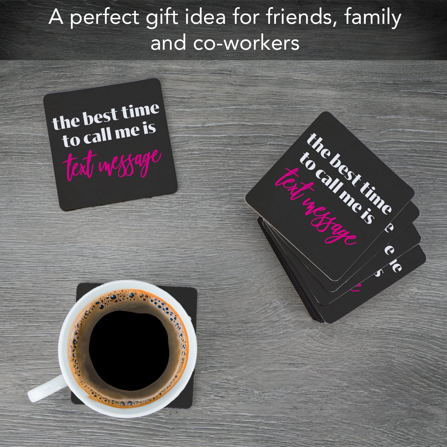 Thirstystone Text Me 12-Pack Cork Back Paper Bar Coasters Made in The USA Humourous Quotes Attractive Designs