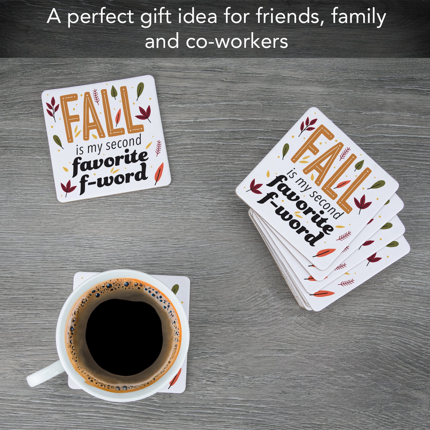 Thirstystone Favorite F Word 12-Pack Cork Back Paper Bar Coasters Made in The USA Humourous Quotes Attractive Designs