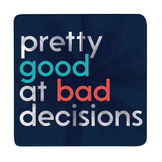 Thirstystone Bad Decisions 12-Pack Cork Back Paper Bar Coasters Made in The USA Humourous Quotes Attractive Designs