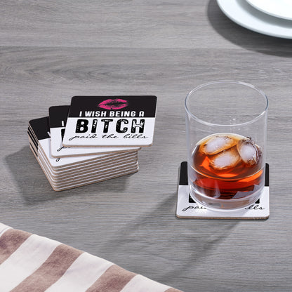 Thirstystone Paid The Bills 12-Pack Cork Back Paper Bar Coasters Made in The USA Humourous Quotes Attractive Designs