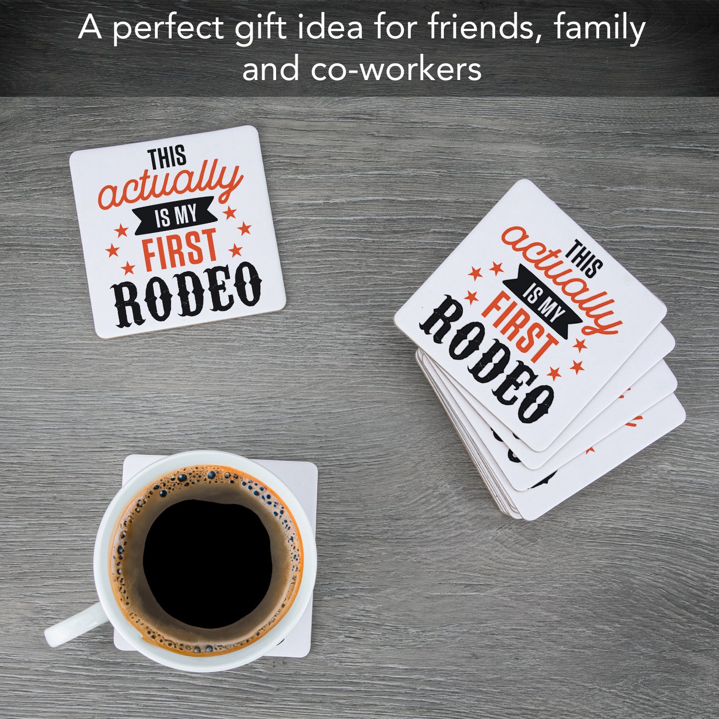 Thirstystone My First Rodeo 12-Pack Cork Back Paper Bar Coasters Made in The USA Humourous Quotes Attractive Designs