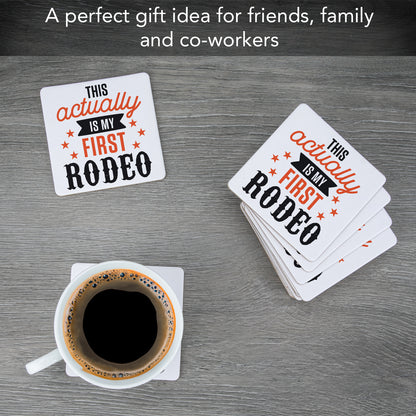 Thirstystone My First Rodeo 12-Pack Cork Back Paper Bar Coasters Made in The USA Humourous Quotes Attractive Designs