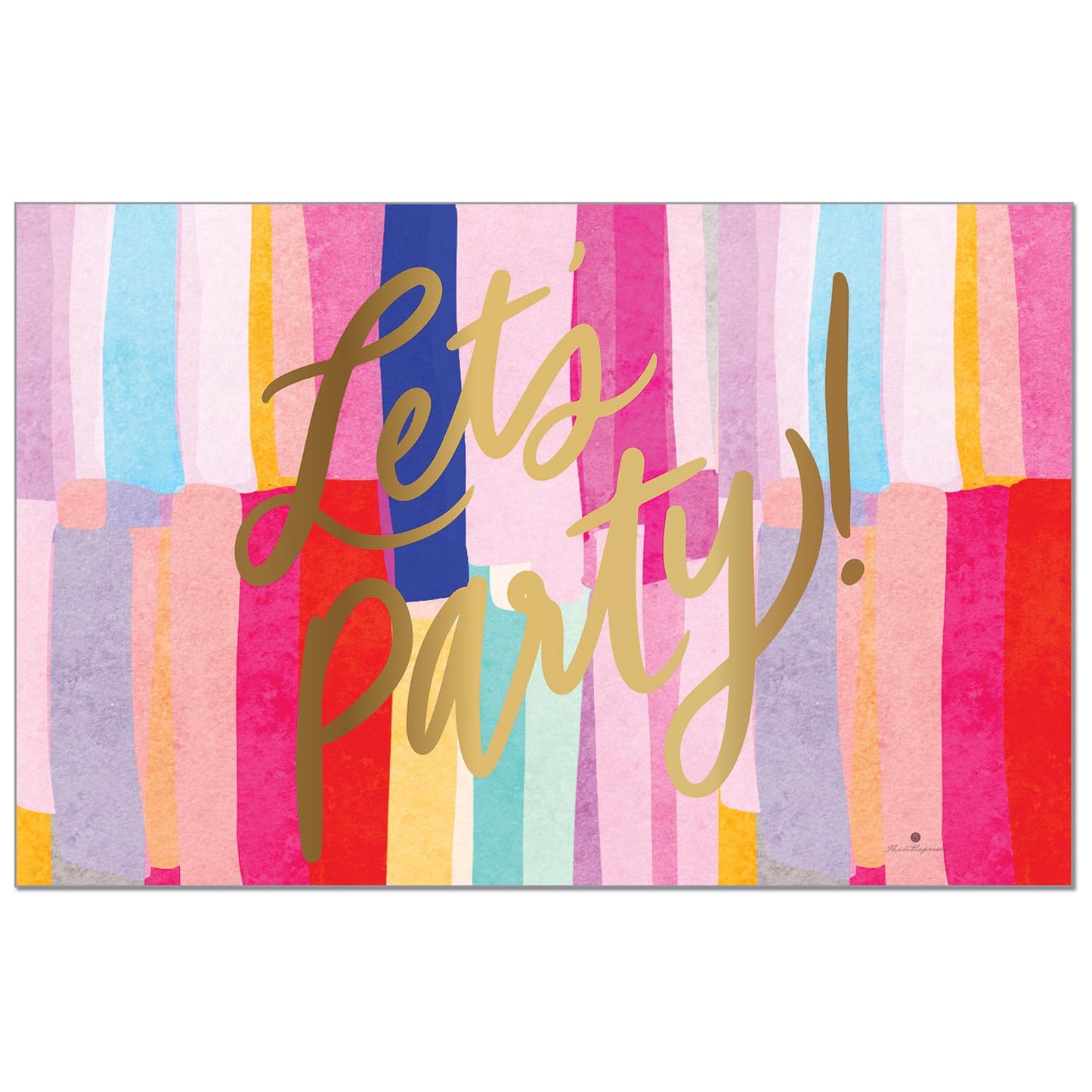 CounterArt Let's Party 24 Premium Paper Placemats in Resealable Storage Bag Made in The USA 17" x 11"