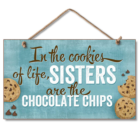 CounterArt In The Cookies Of Life Decorative Hanging Wood Wall Sign 9.5” x 5.75” Made in the USA Features Braided Rope Hanger