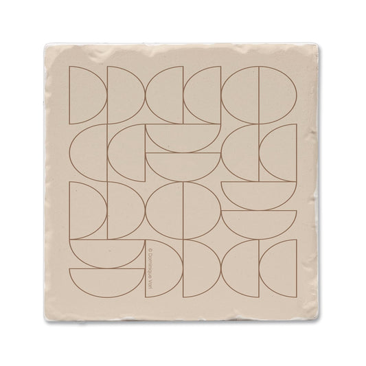 Thirstystone Mocha Moon Single Tumbled Tile Stone Coaster with Protective Cork Backing Manufactured in The USA 4" Square, Colorful, Artistiic, Easily Wipes Clean