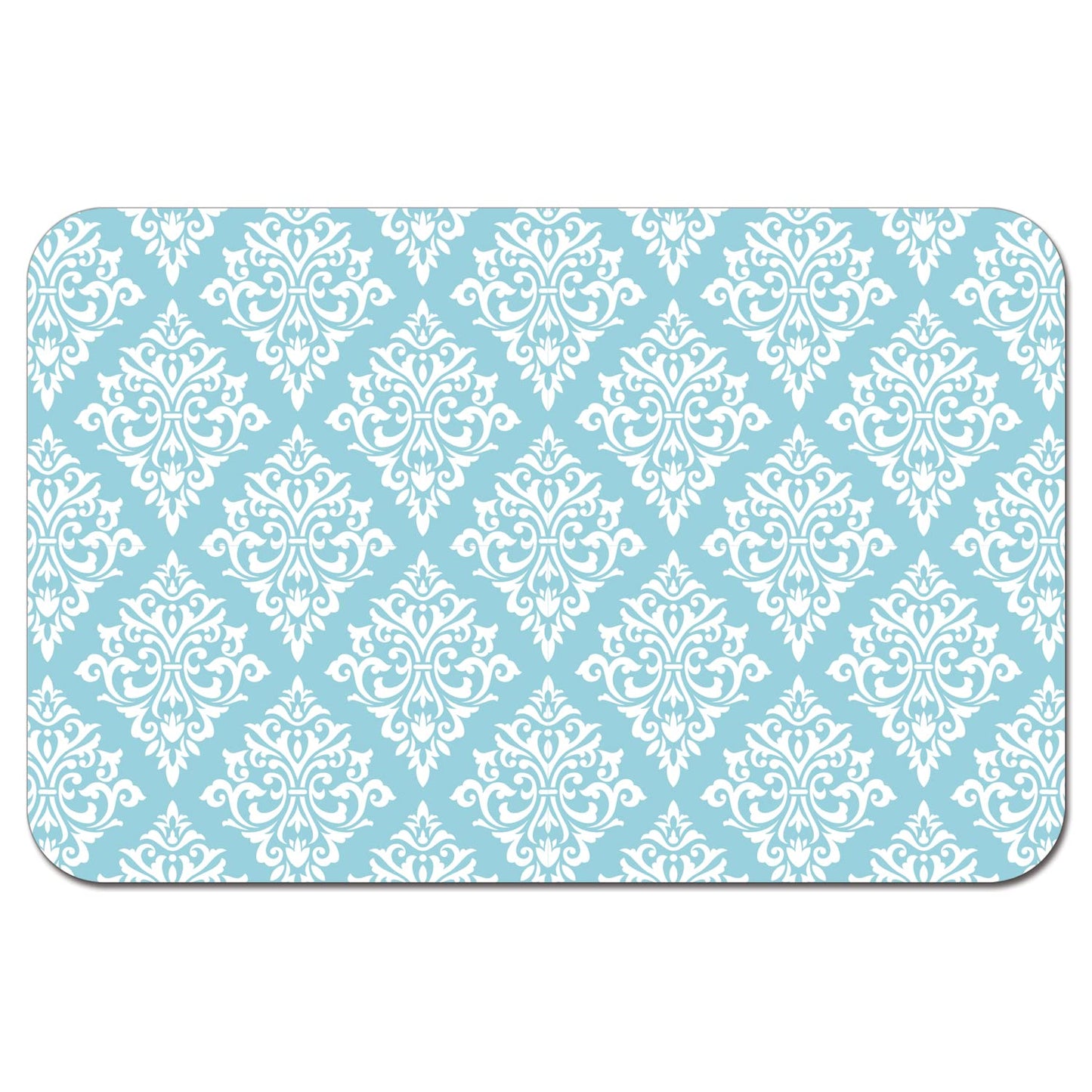 CounterArt Damask Easy Care Waterproof Pet Feeding Mat 17.13” x 11.25” Made in The USA of BPA Free Plastic, Safe for Pets, Protects Floors from Scratches Stains & Spills