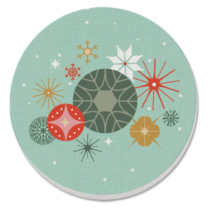 Thirstystone Retro Christmas Single Round Absorbent Stone Coaster with Protective Cork Backing Manufactured in The USA 4" Diameter