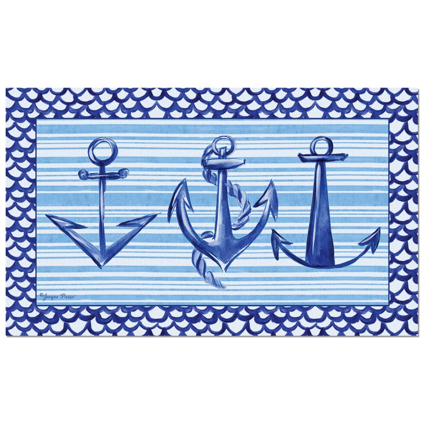 Counterart Anchors Away Indoor/Outdoor Entryway Floor Mat Manufactured in the USA 29.5" by 17.75"