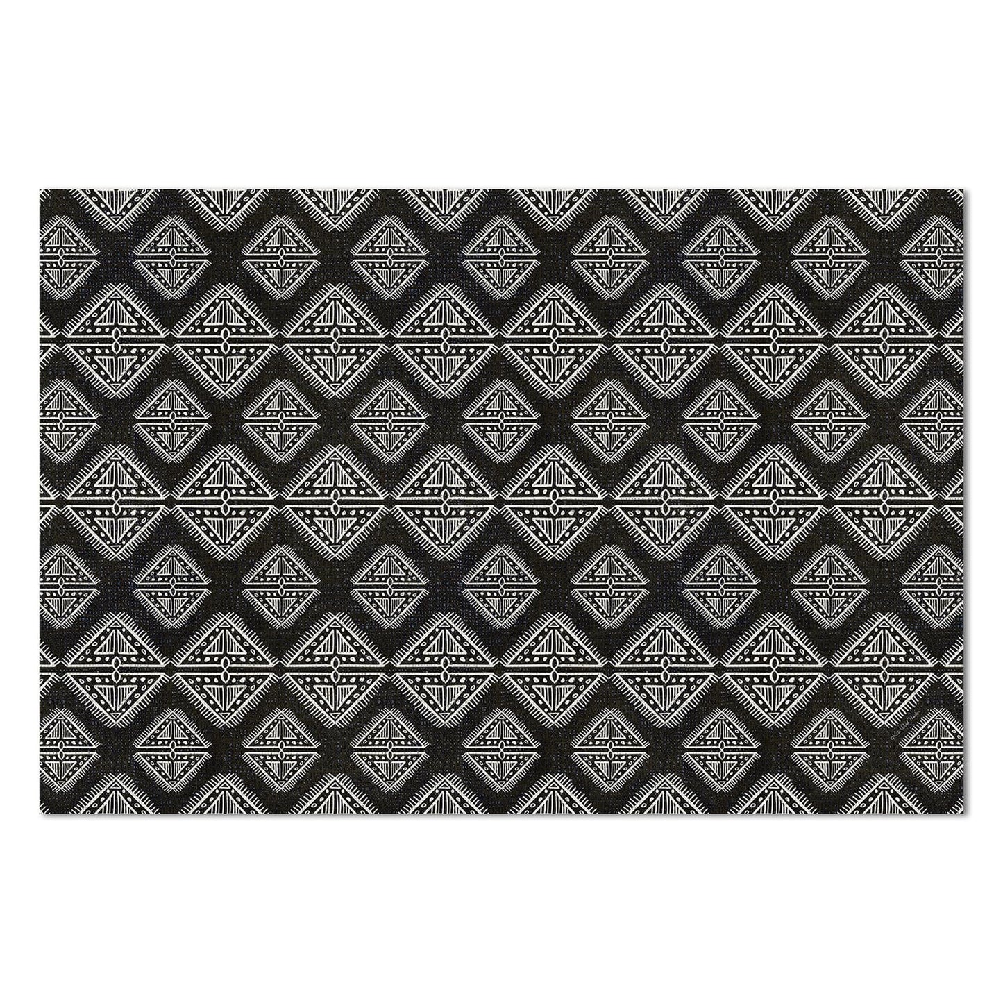 Highland Home Tribal Zen Deco-Floormat, Decorative Mat, Designer Rug, Waterproof, Low Profile, Eco-Friendly Non Slip, Made in The USA