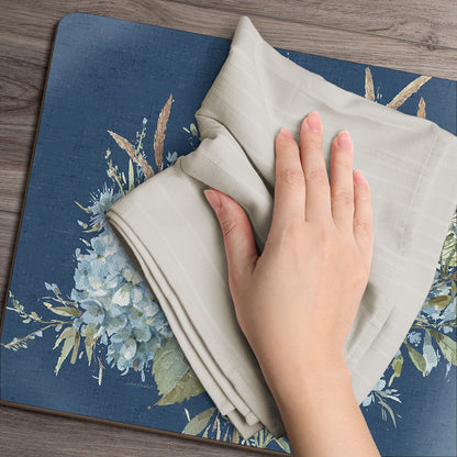 Cala Home Bohemian Blue Premium Decorative Hardboard Tabletop Placemats 4-Pack Manufactured in The USA Heat Tolerant and Easily Wipes Clean