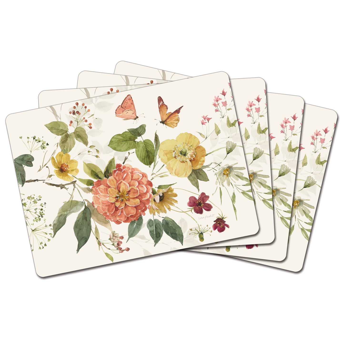 Cala Home Blessed by Nature Premium Decorative Hardboard Cork Back Placemats 4 Pack Manufactured in the USA