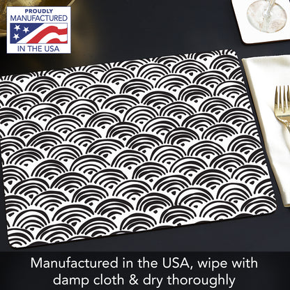 CounterArt Arches Premium Decorative Hardboard Tabletop Placemats 4-Pack Manufactured in The USA Heat Tolerant and Easily Wipes Clean