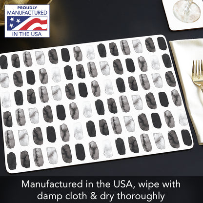 CounterArt Paint Stripes Premium Decorative Hardboard Tabletop Placemats 4-Pack Manufactured in The USA Heat Tolerant and Easily Wipes Clean