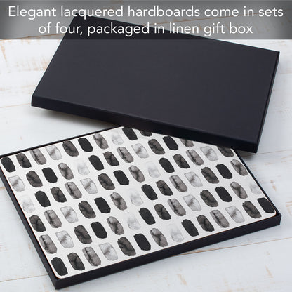 CounterArt Paint Stripes Premium Decorative Hardboard Tabletop Placemats 4-Pack Manufactured in The USA Heat Tolerant and Easily Wipes Clean