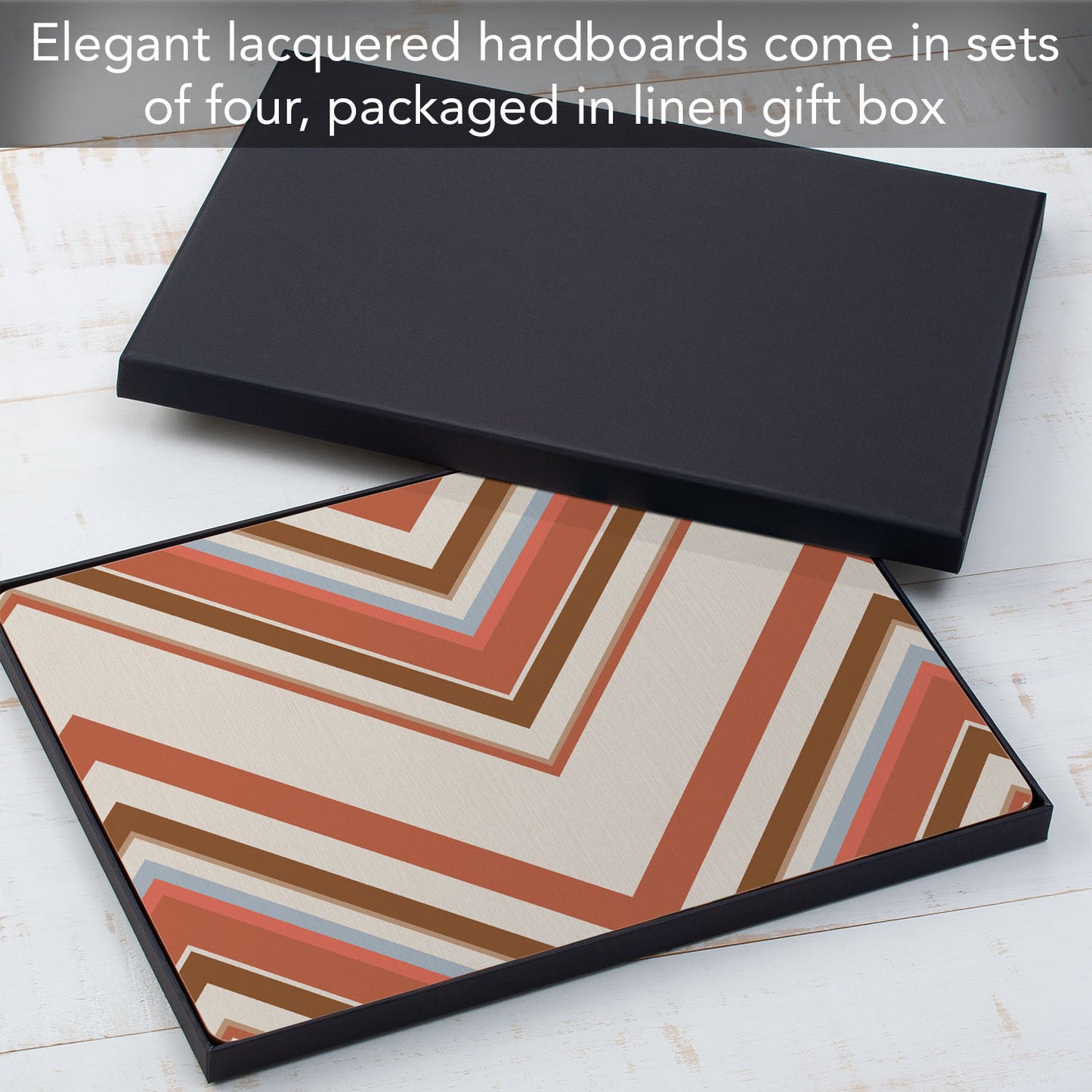 CounterArt Boho Mohave Decorative Hardboard Placemats with Protective Cork Backing 4 Pack Layered Construction Heat Tolerant and Easily Wipes Clean