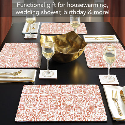 CounterArt Mohave Light Premium Decorative Hardboard Tabletop Placemats 4-Pack Manufactured in The USA Heat Tolerant and Easily Wipes Clean