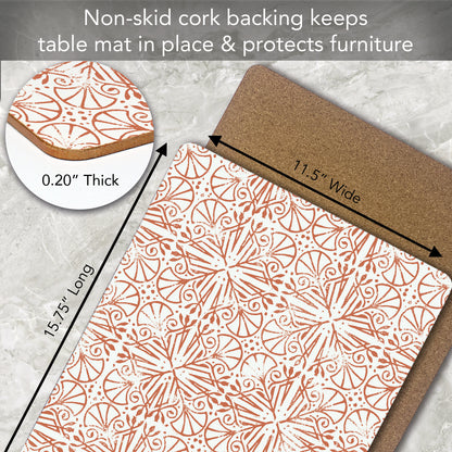 CounterArt Mohave Light Premium Decorative Hardboard Tabletop Placemats 4-Pack Manufactured in The USA Heat Tolerant and Easily Wipes Clean