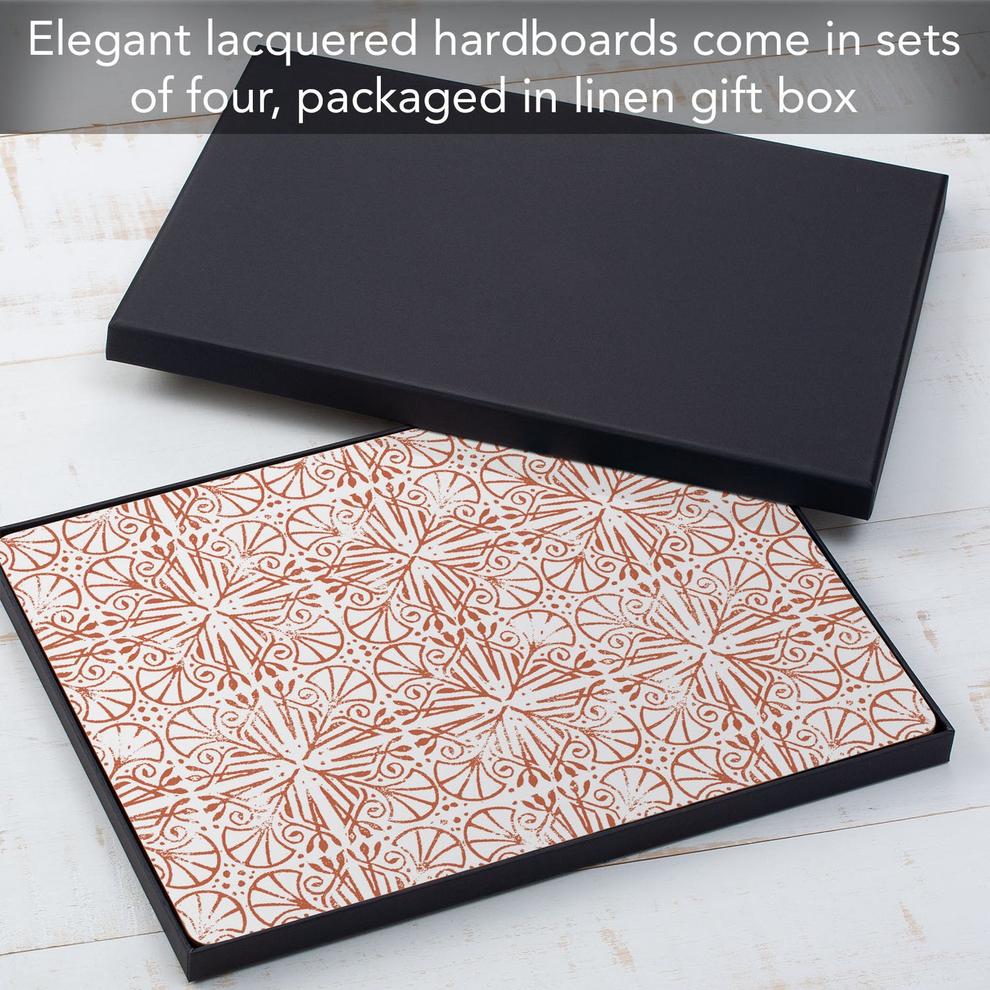 CounterArt Mohave Light Premium Decorative Hardboard Tabletop Placemats 4-Pack Manufactured in The USA Heat Tolerant and Easily Wipes Clean