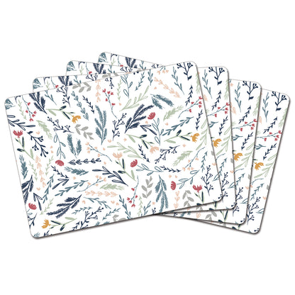 Meadow Field Premium Decorative Hardboard Tabletop Placemats 4 Pack Manufactured in the USA