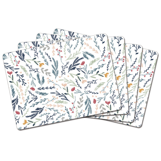 Meadow Field Premium Decorative Hardboard Tabletop Placemats 4 Pack Manufactured in the USA
