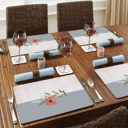 CounterArt Meadow Flower Premium Decorative Hardboard Tabletop Placemats 4-Pack Manufactured in The USA Heat Tolerant and Easily Wipes Clean