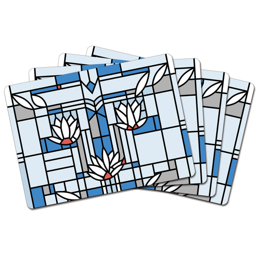 Waterlilies by Frank Lloyd Wright Decorative Hardboard Placemat 4 Pack Manufactured in the USA