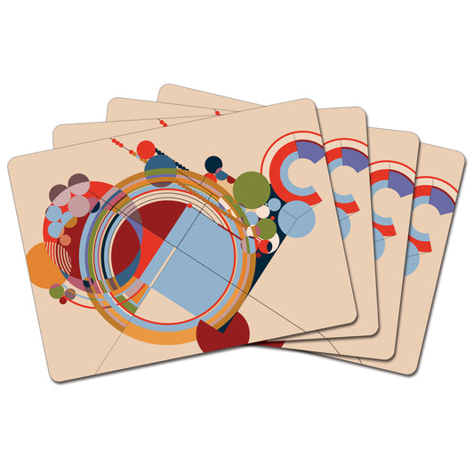 Carpets by Frank Lloyd Wright Decorative Hardboard Placemats 4 Pack Manufactured in the USA