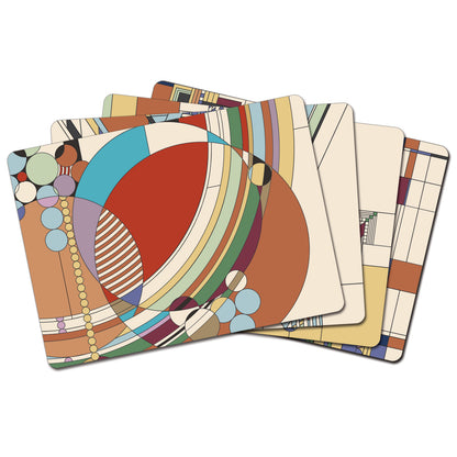 Liberty Covers Assortment by Frank Lloyd Wright Hardboard Placemats 4 Pack Manufactured in the USA