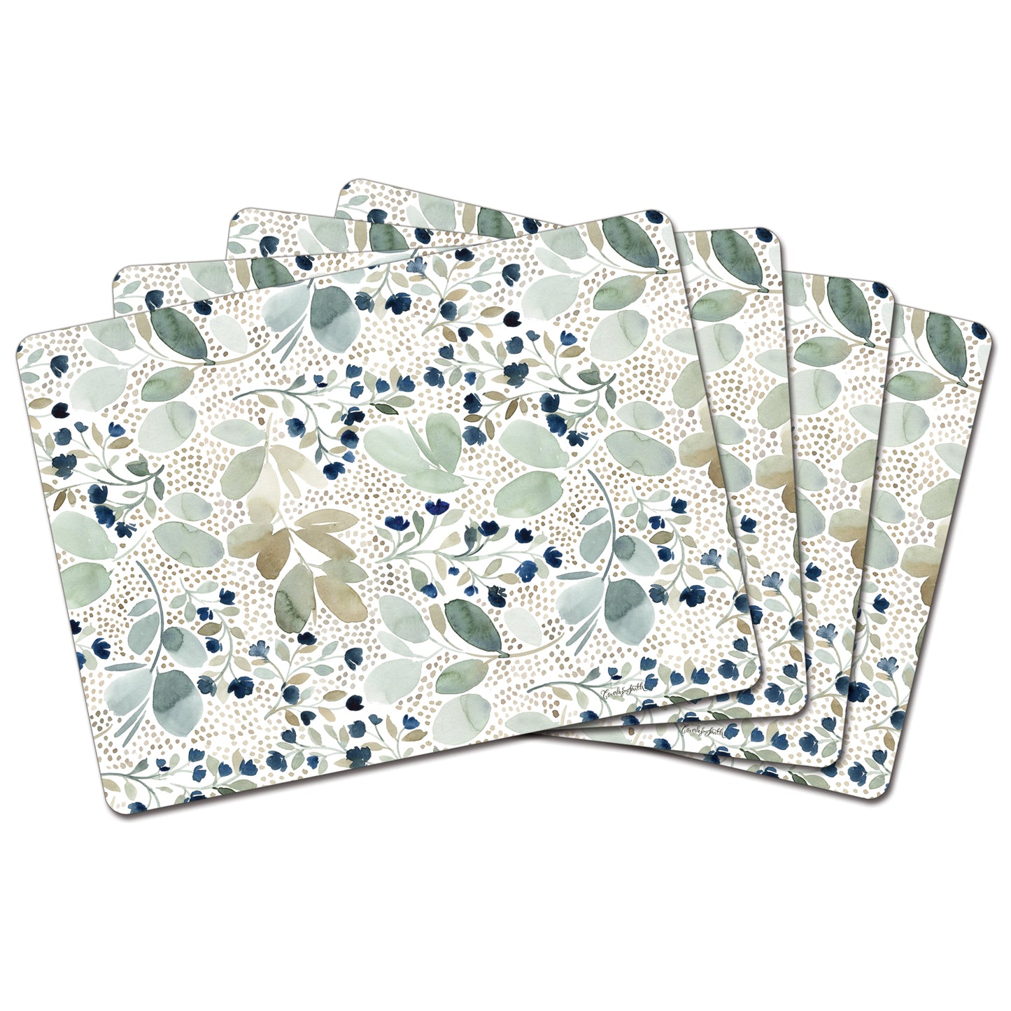 Blooming Soon Premium 4 Pack Boxed Hardboard Tabletop Placemats Manufactured in the USA