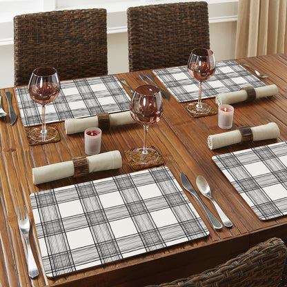 Wired Plaid Premium Boxed Hardboard Tabletop Placemats 4 Pack Manufactured in the USA