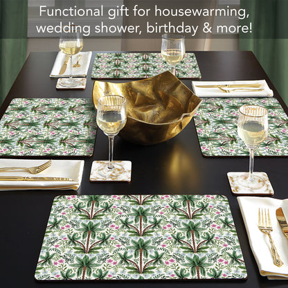 Hot Tropics Premium 4 Pack Boxed Hardboard Tabletop Placemats Manufactured in the USA