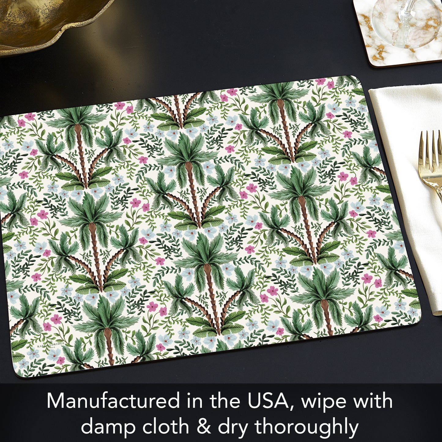Hot Tropics Premium 4 Pack Boxed Hardboard Tabletop Placemats Manufactured in the USA