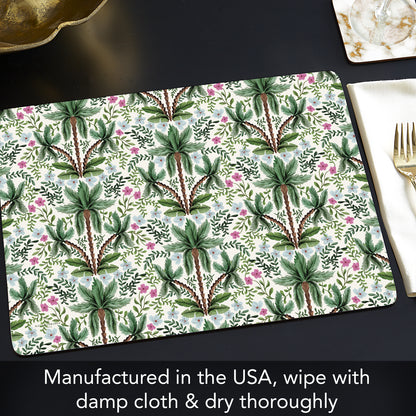 Hot Tropics Premium 4 Pack Boxed Hardboard Tabletop Placemats Manufactured in the USA