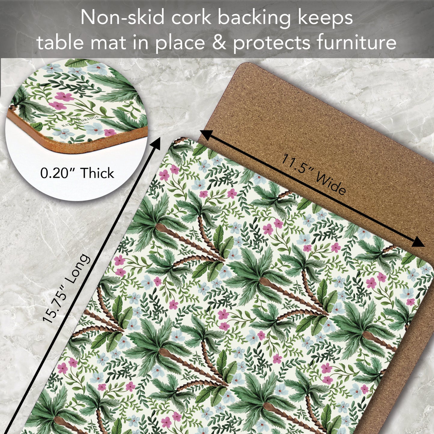 Hot Tropics Premium 4 Pack Boxed Hardboard Tabletop Placemats Manufactured in the USA