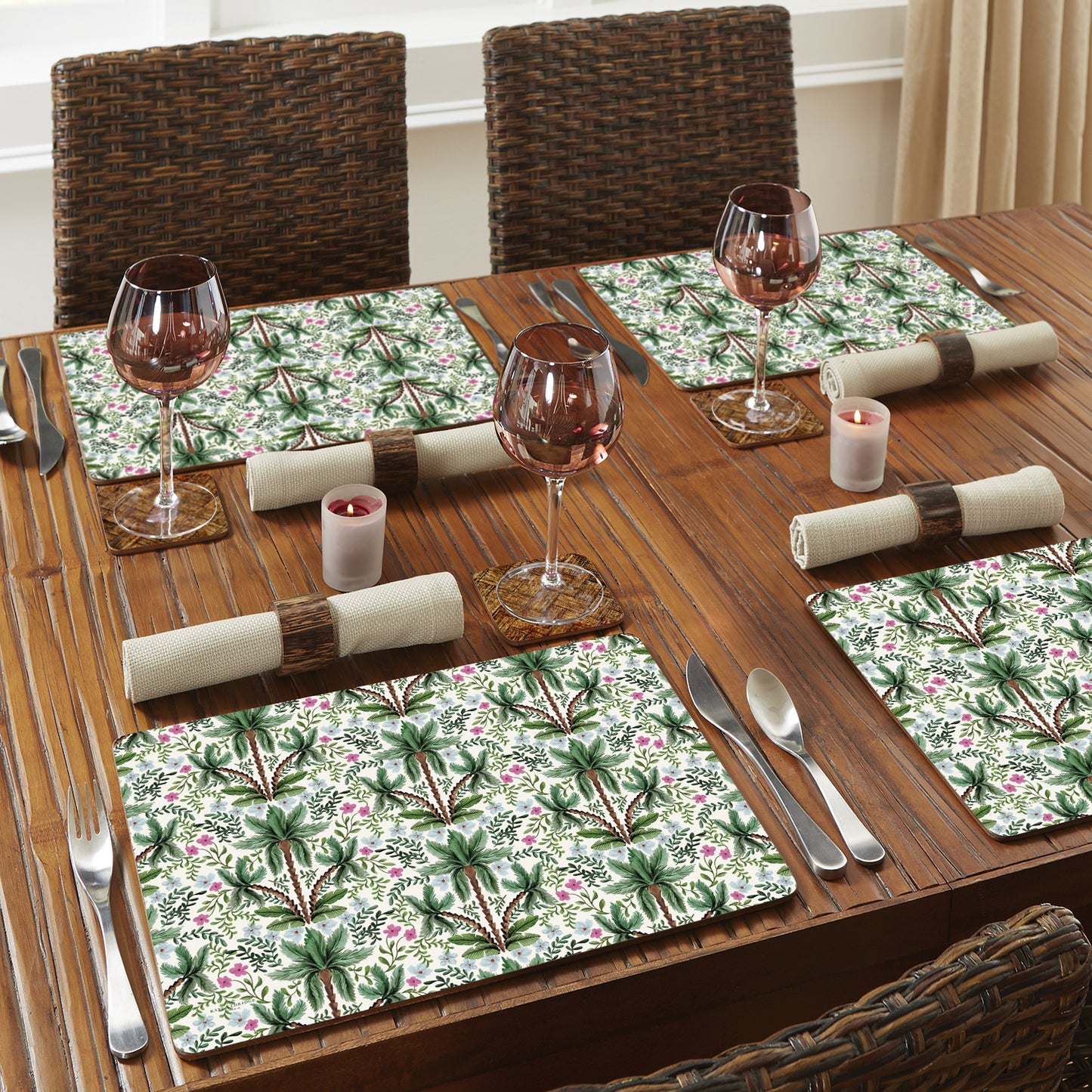 Hot Tropics Premium 4 Pack Boxed Hardboard Tabletop Placemats Manufactured in the USA