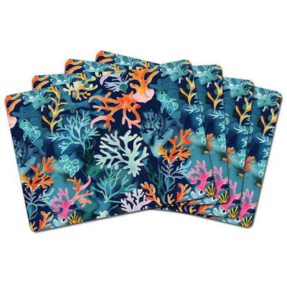 Nautical Harmony Premium 4 Pack Boxed Hardboard Tabletop Placemats Manufactured in the USA