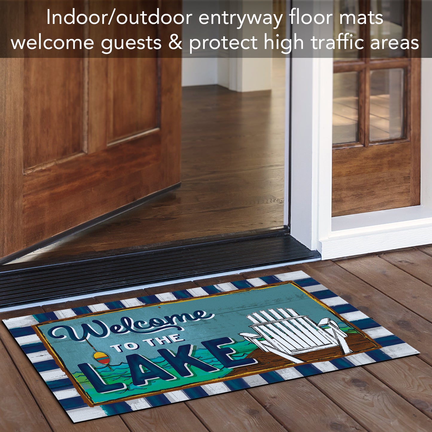 Counterart Welcome to the Lake Indoor/Outdoor Entryway Floor Mat Manufactured in the USA 29.5" by 17.75"