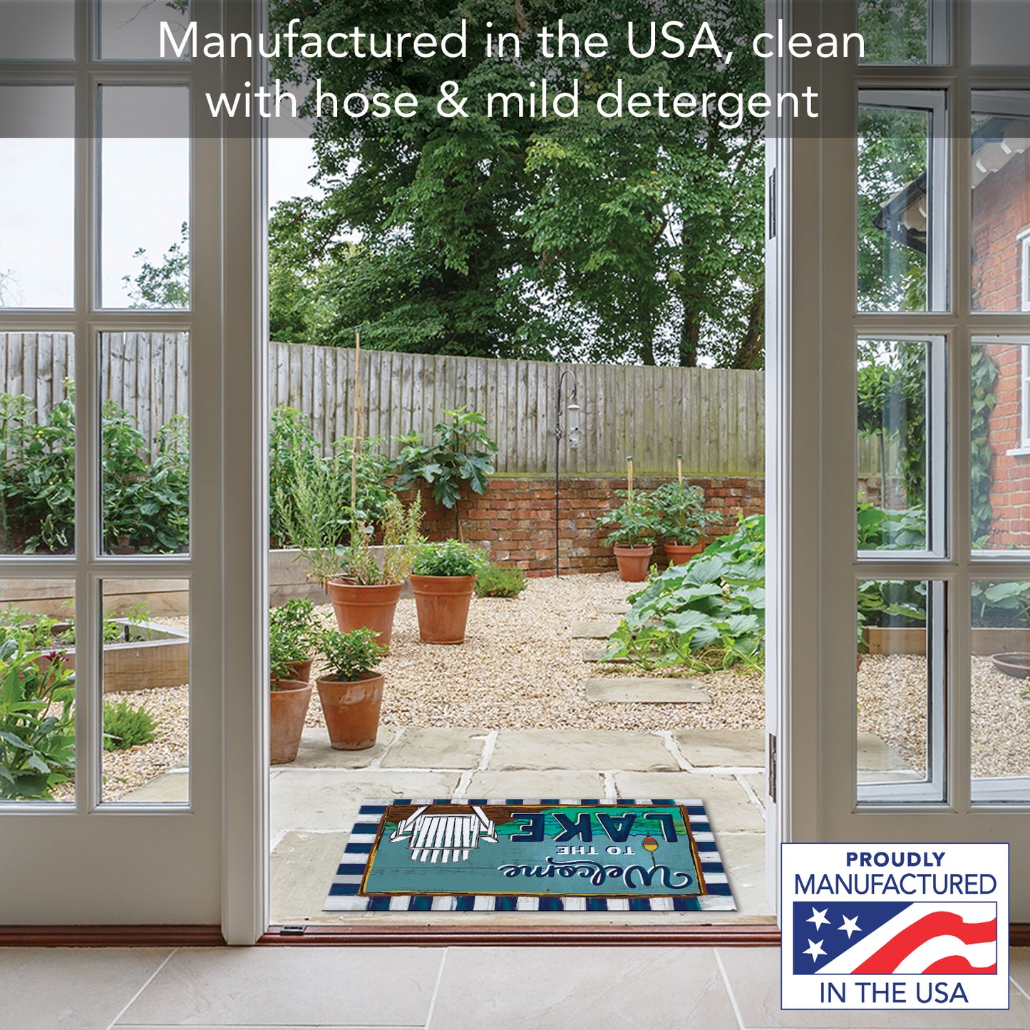 Counterart Welcome to the Lake Indoor/Outdoor Entryway Floor Mat Manufactured in the USA 29.5" by 17.75"